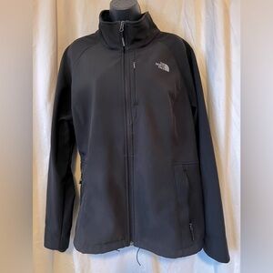 North Face Women's Sz XXL Black Medium Weight Jacket Front/Back Logo Zip Pockets